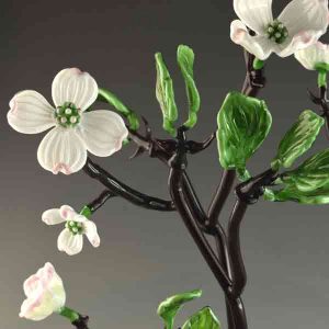 Dogwood Glass Flowers Scuplture by Vicki Schneider